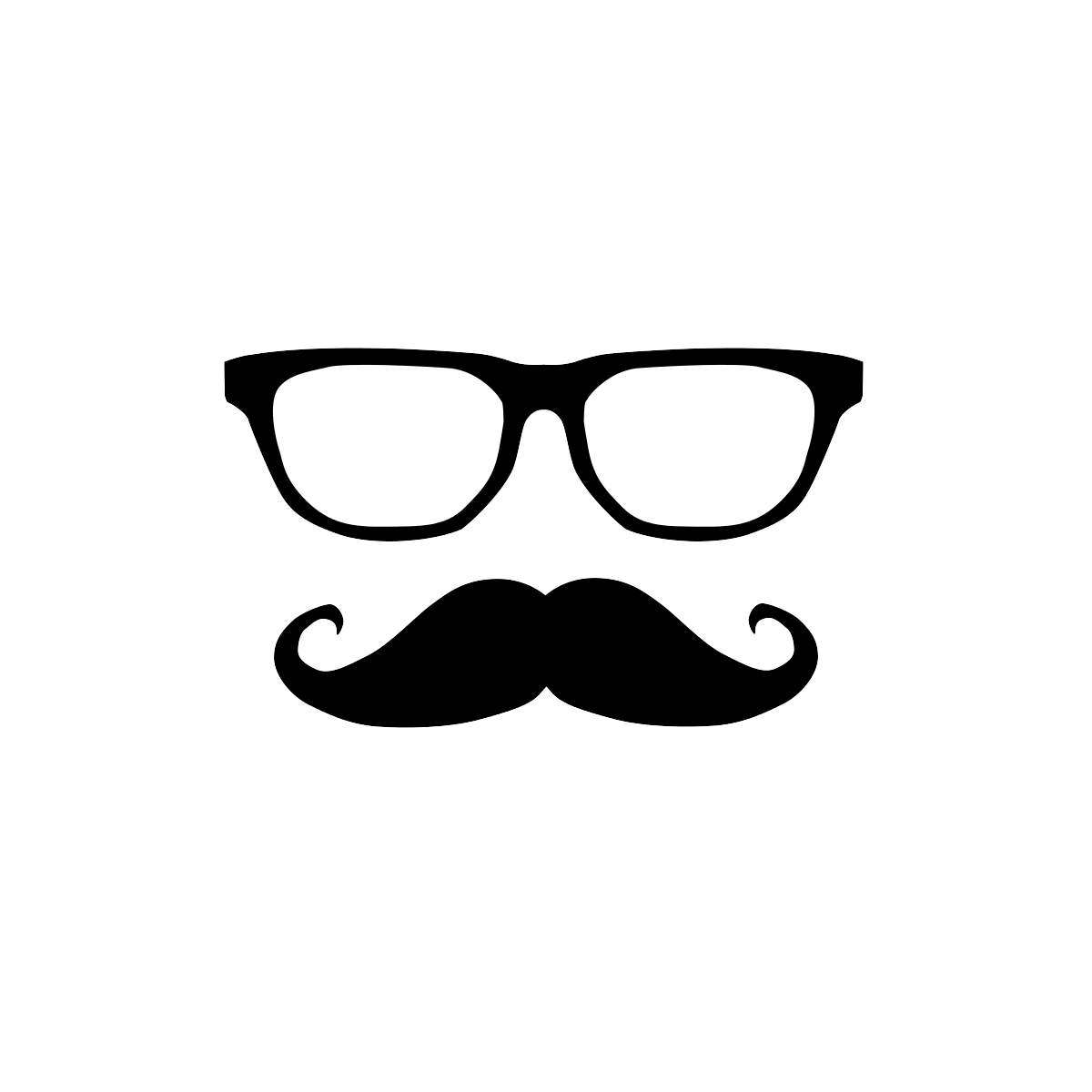 Hipster Glasses and Moustache